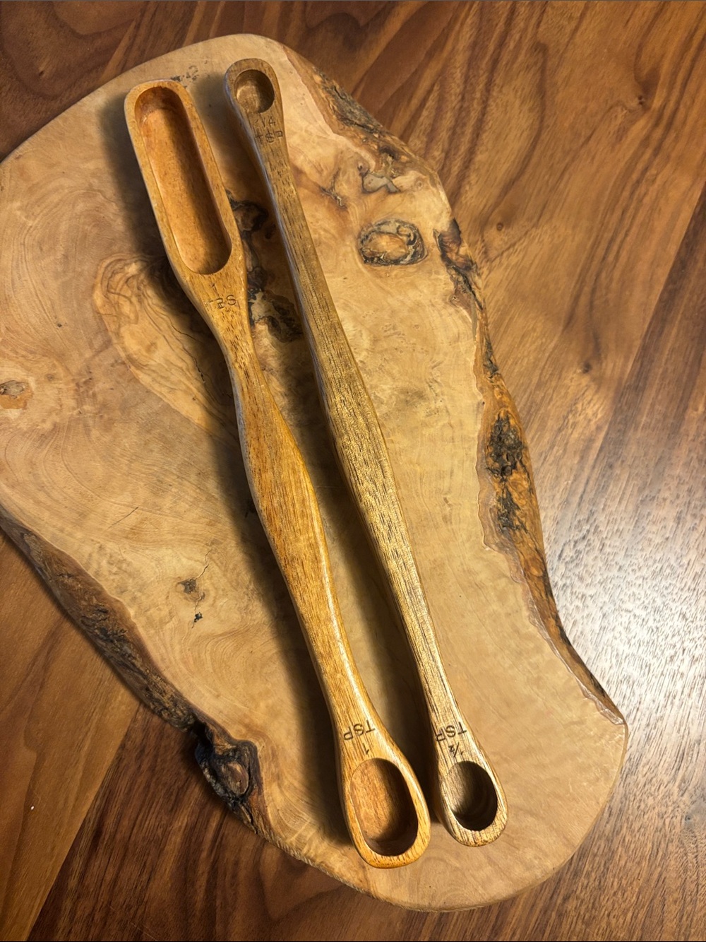 Man Hungry 2-Piece Handcrafted Wooden Measuring Spoon Set